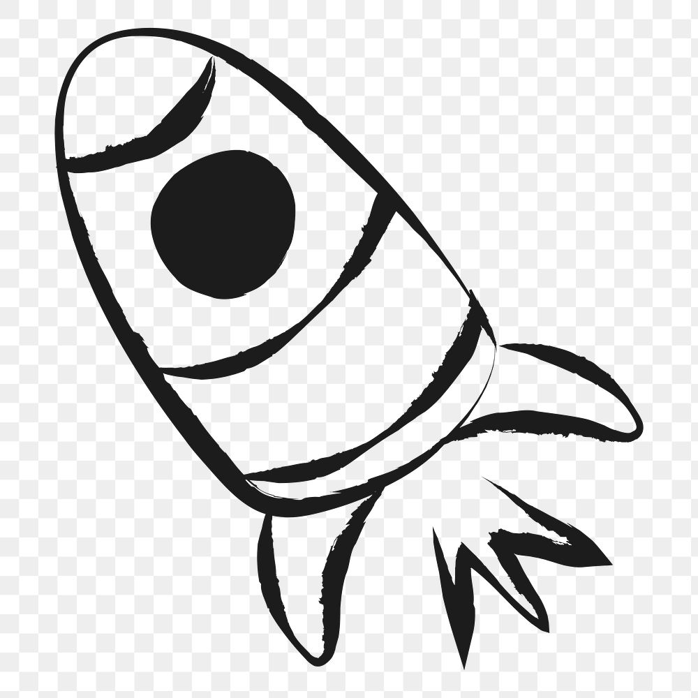 Space rocket png sticker, cute doodle on transparent background