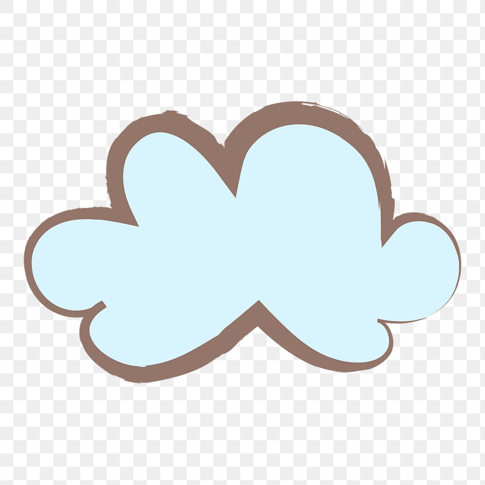 Cloud, weather png sticker, pastel doodle in aesthetic design on transparent background