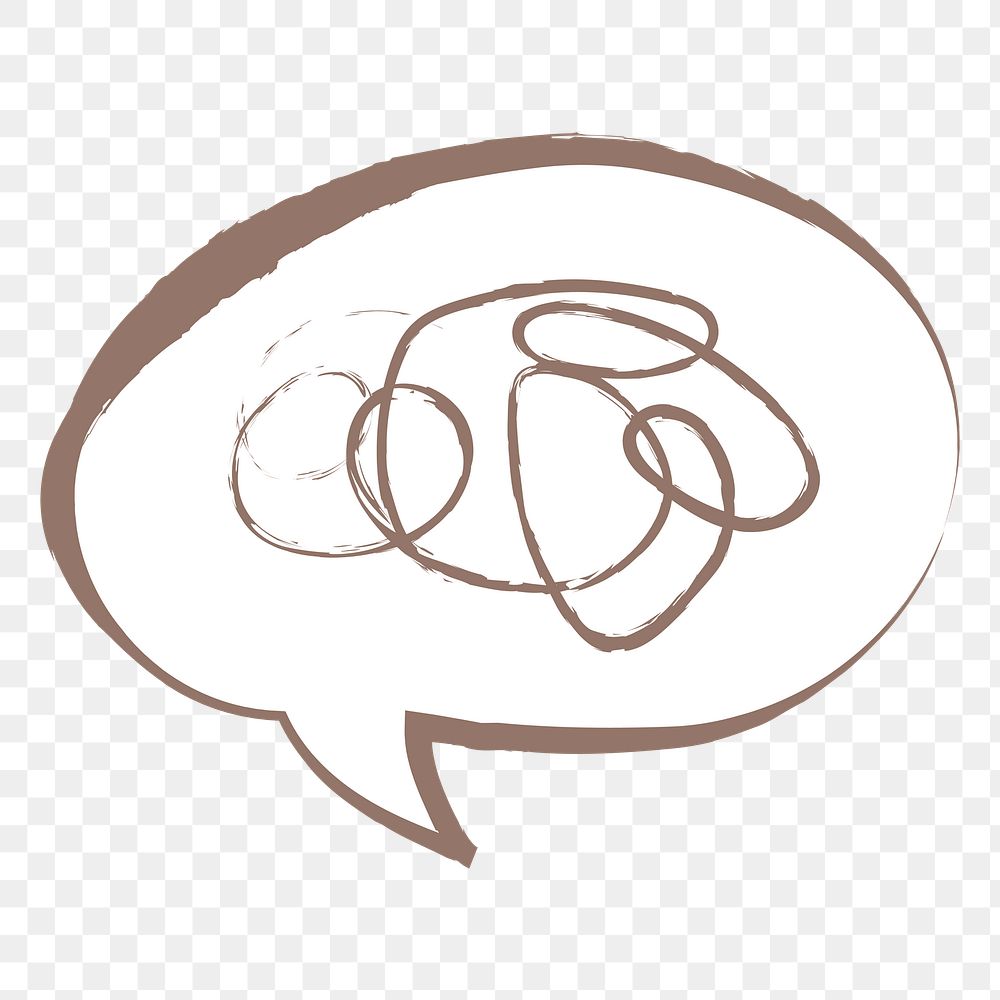 Speech bubble png sticker, pastel doodle in aesthetic design on transparent background