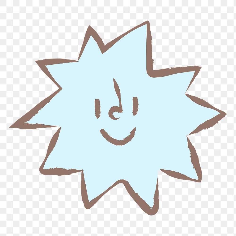 Smiling face emoticon png sticker, pastel doodle in aesthetic design on transparent background