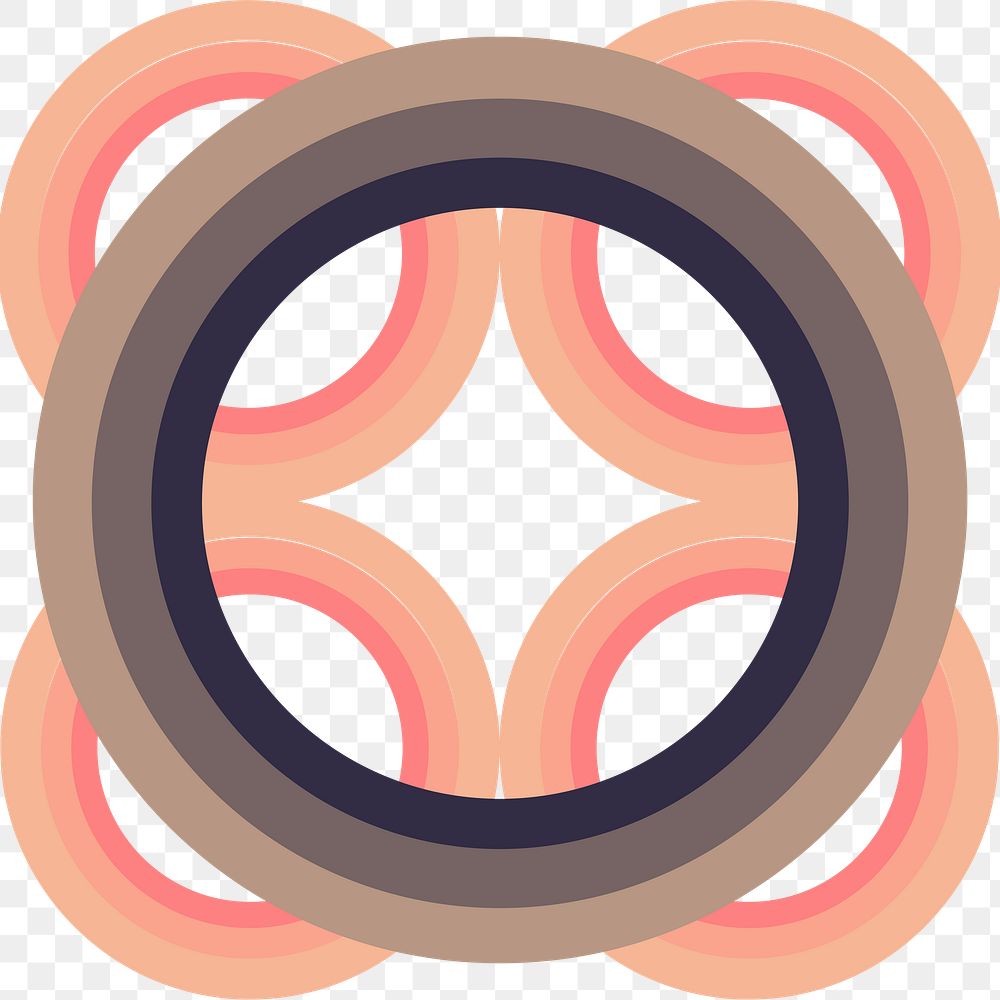 Geometric circle png, abstract round transparent background