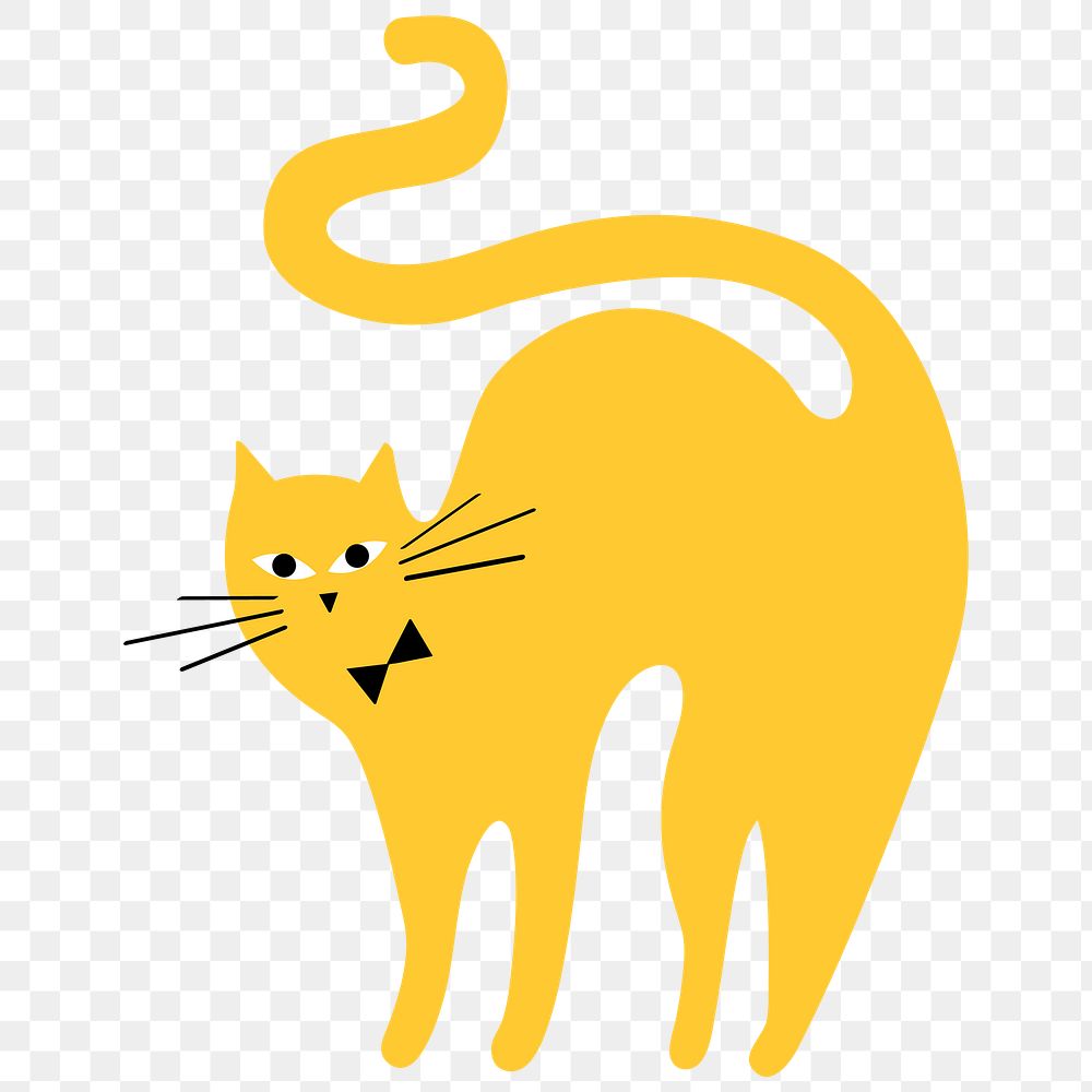 Cat png digital sticker transparent flat illustration