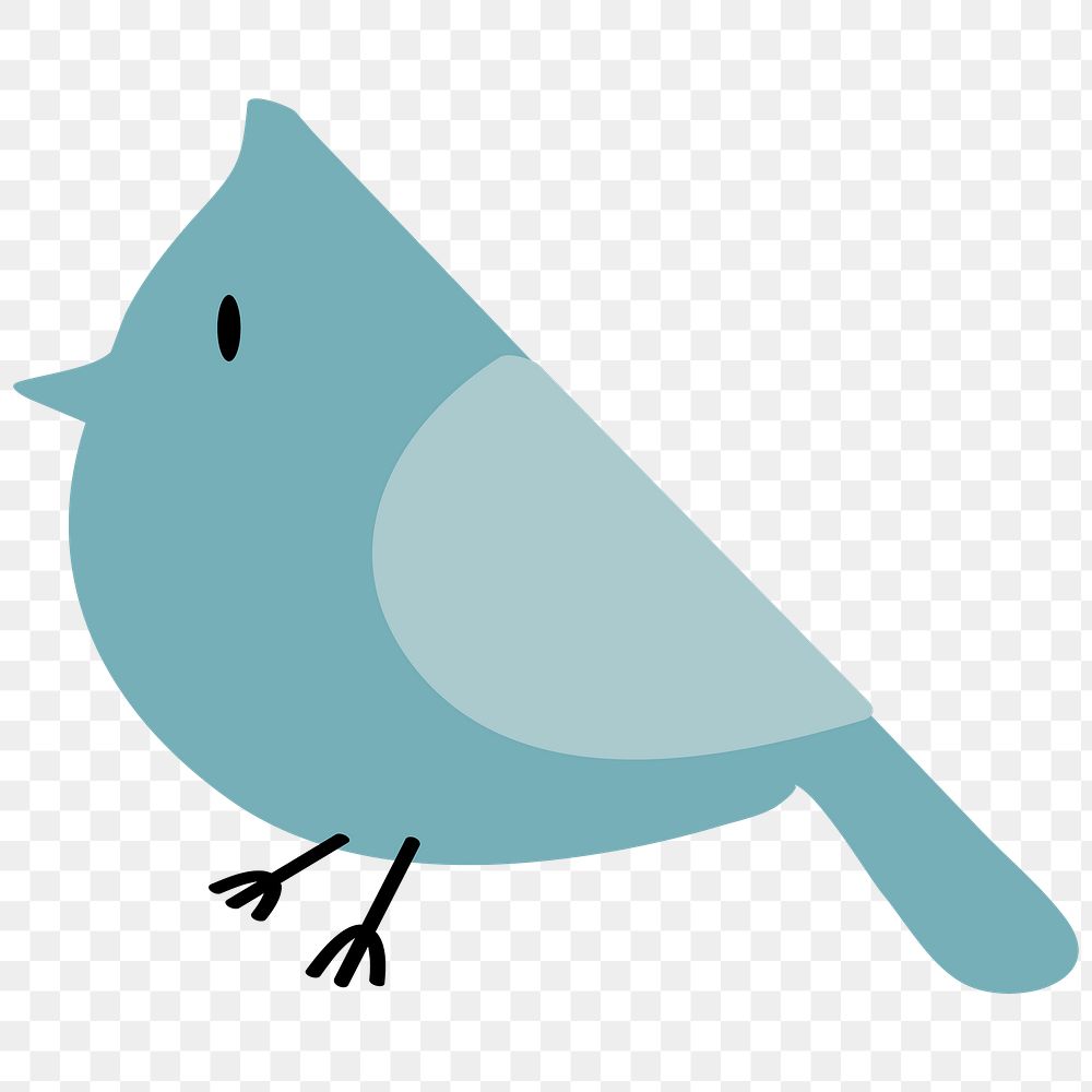 Png blue bird flat illustration transparent social media story sticker