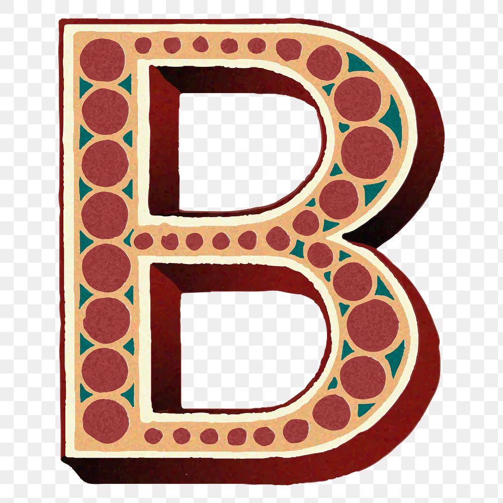 Retro B alphabet font png