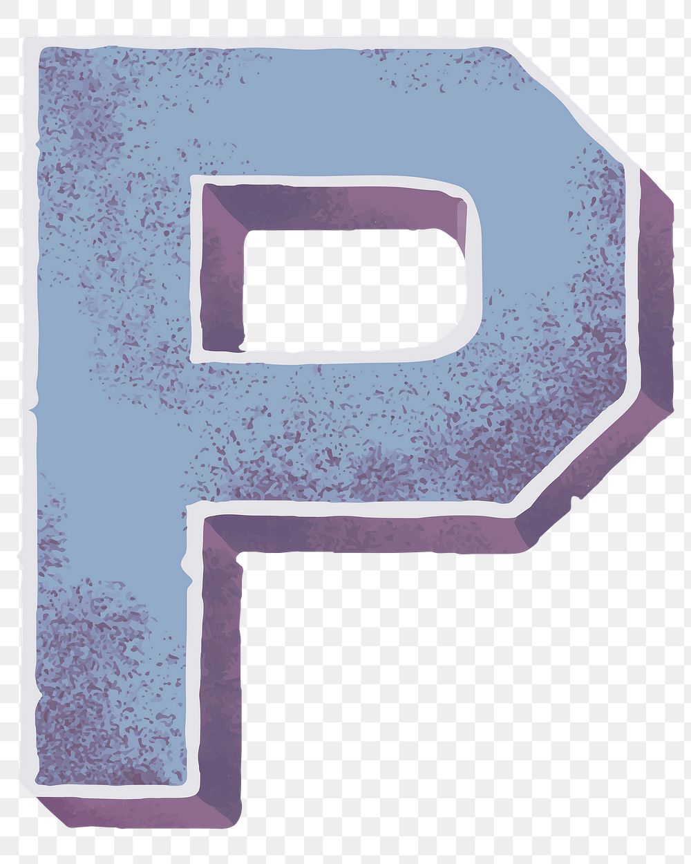 Vintage varsity P png letter font