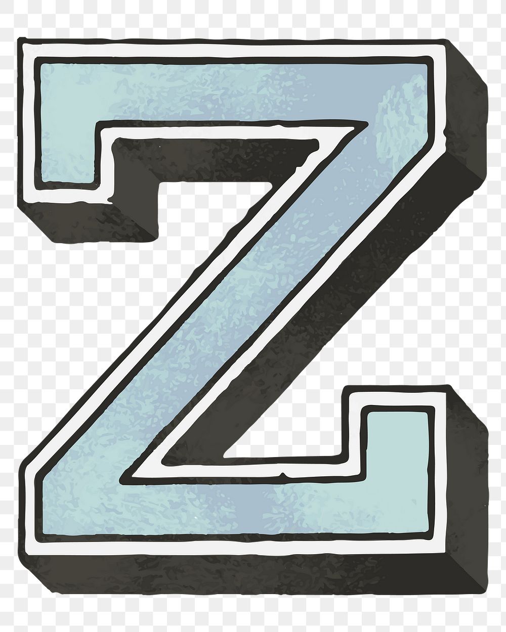 Vintage varsity letter Z png alphabet