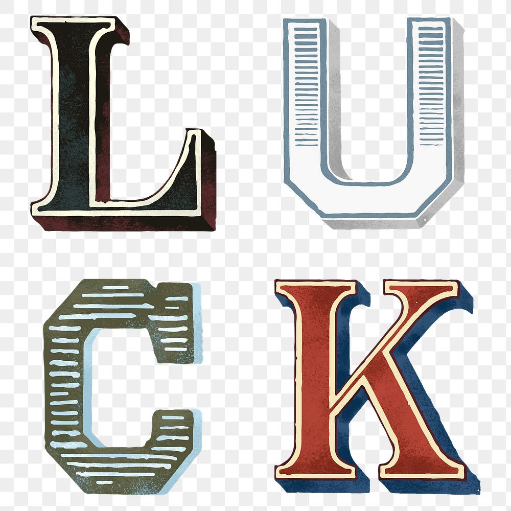 Luck vintage varsity typography png font