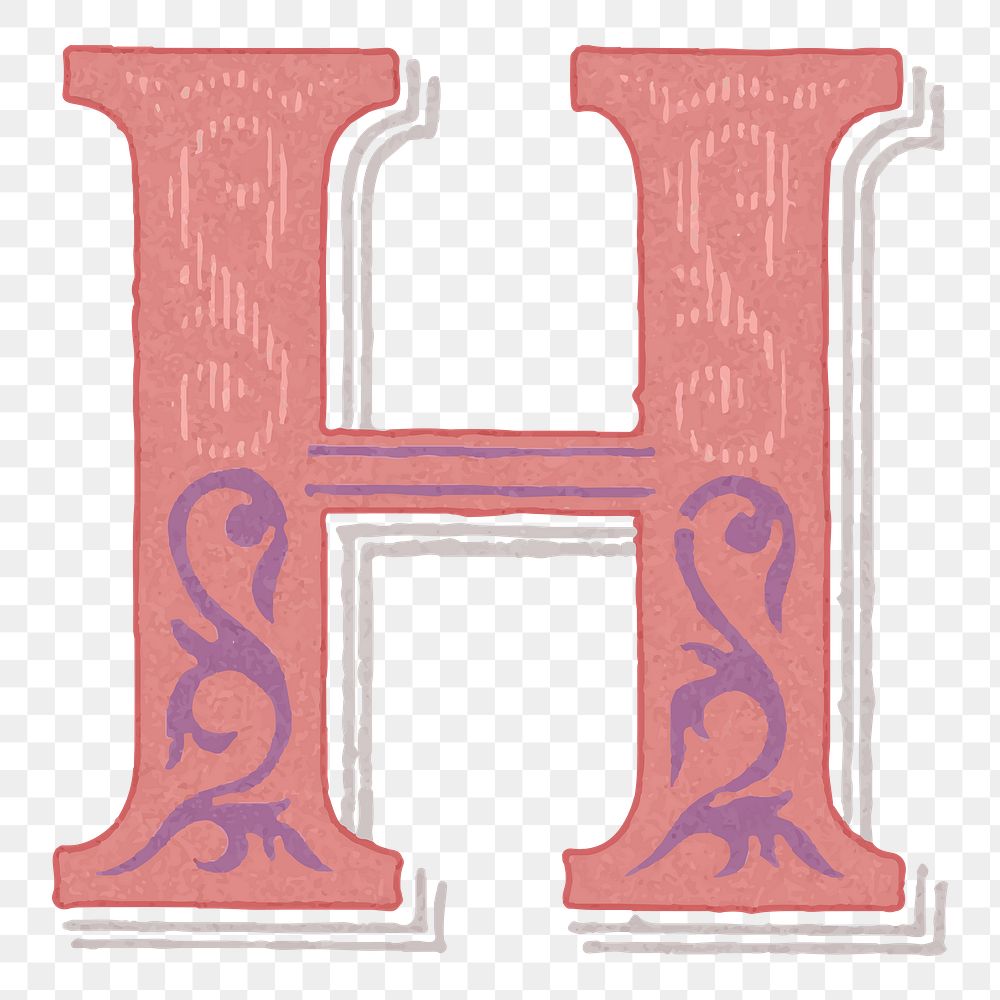 Antique H alphabet png script