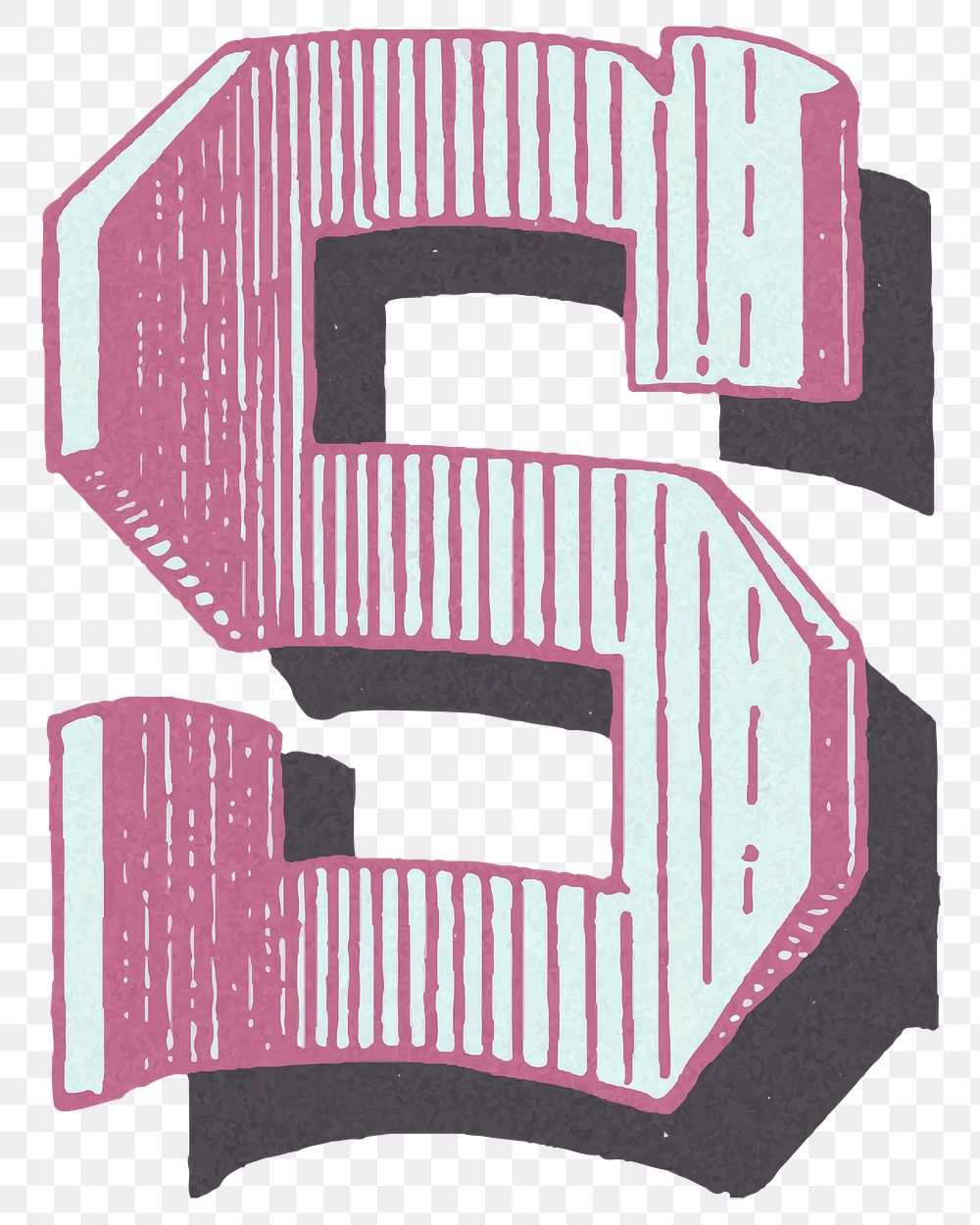 Vintage S alphabet png font
