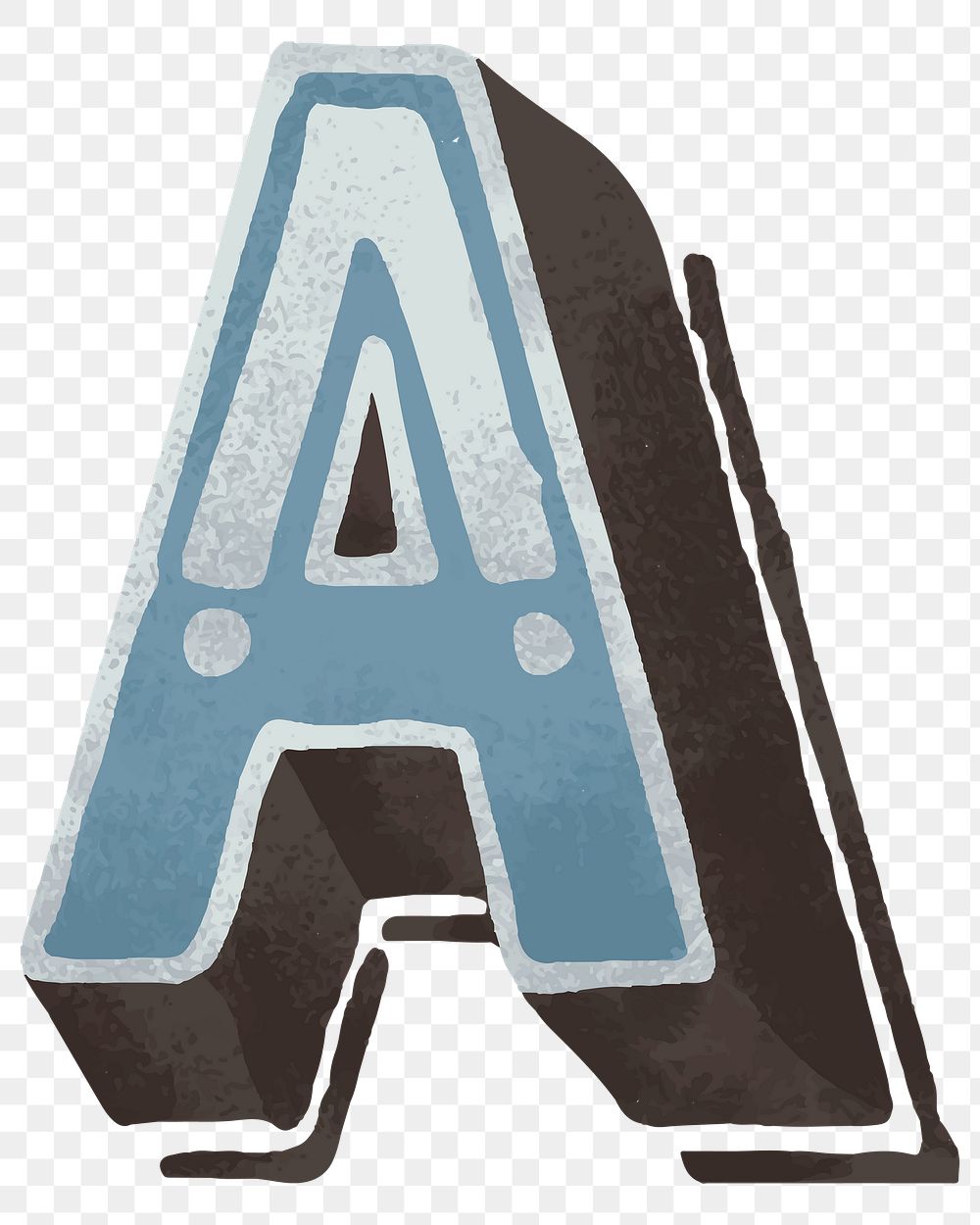 Retro A alphabet font png