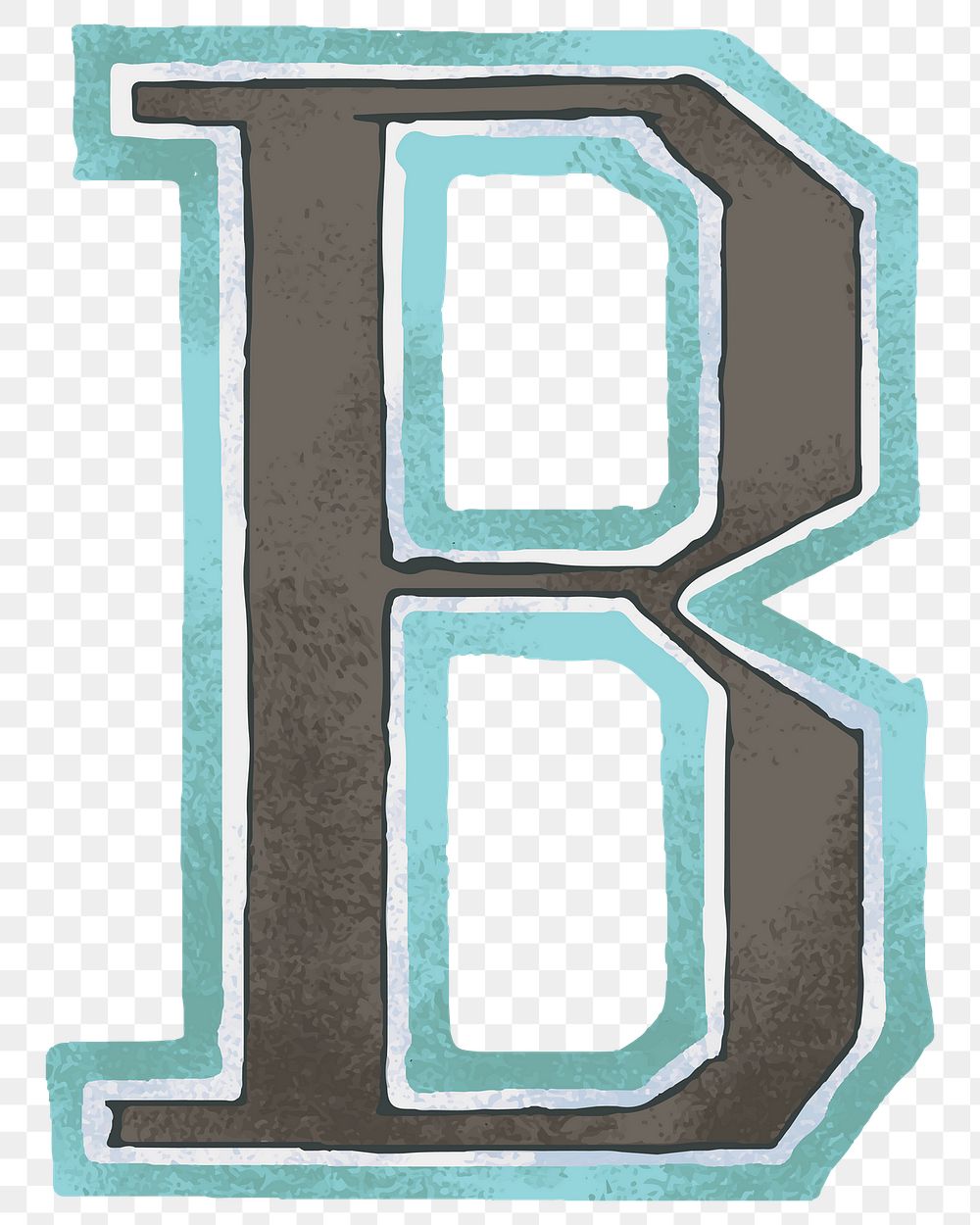 Vintage B bold lettering png
