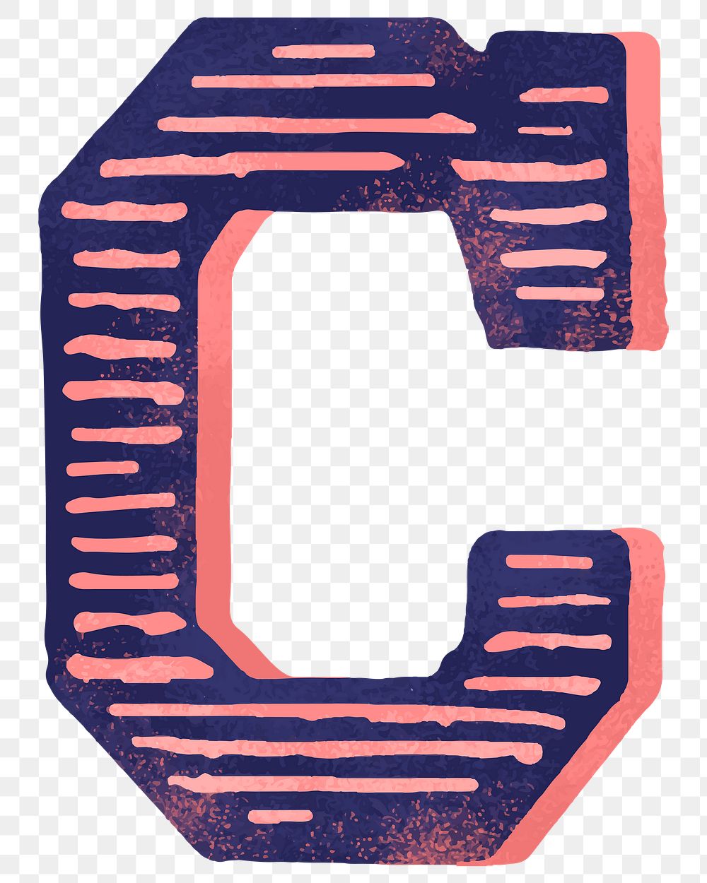 Vintage C alphabet png font