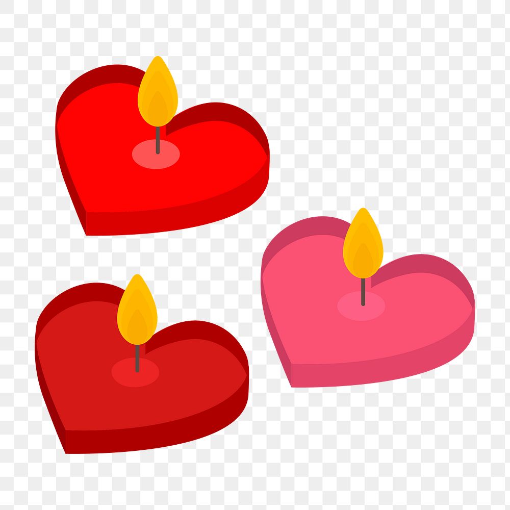 Cute Valentine&rsquo;s gift candles png sticker