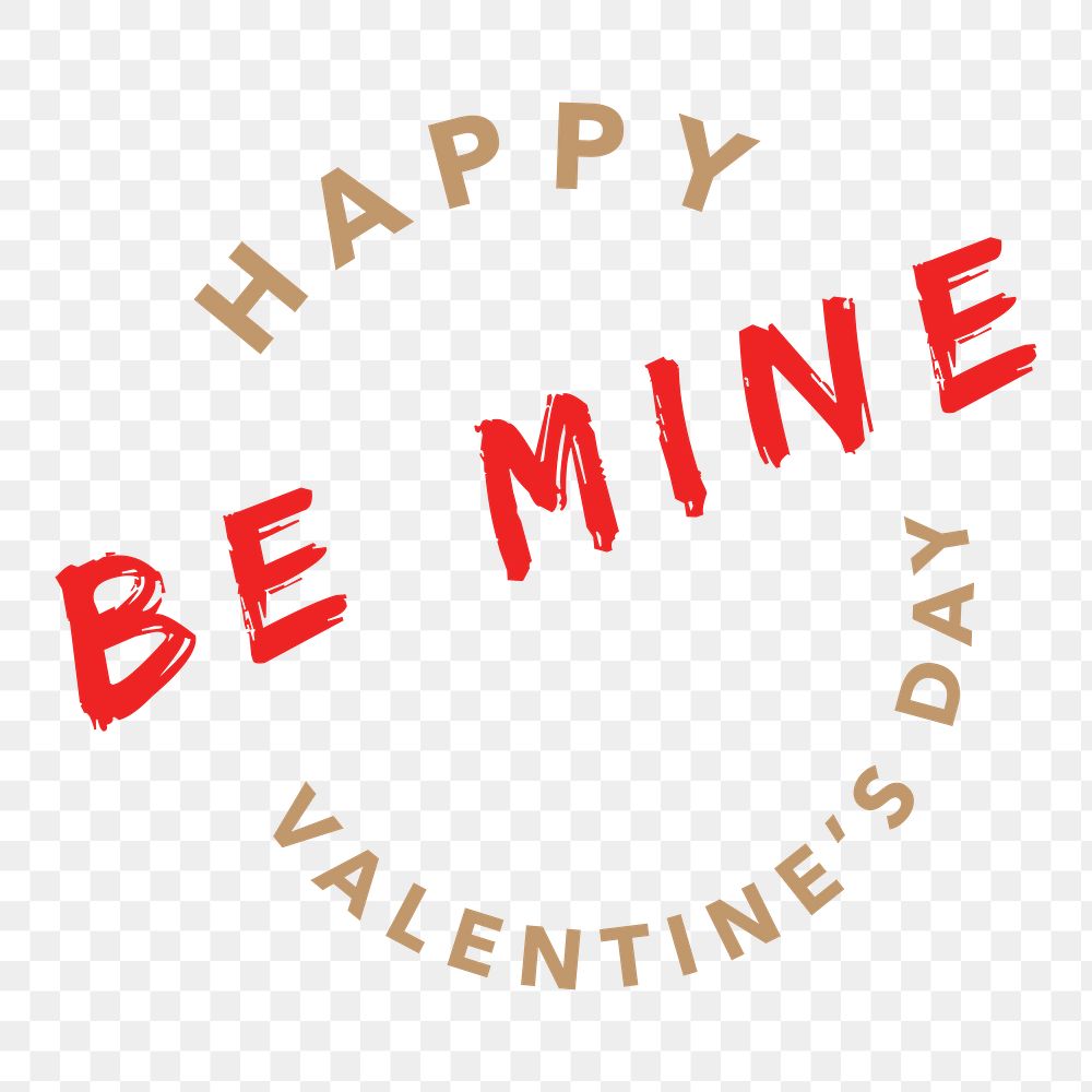 Be Mine png Valentine&rsquo;s day greeting sticker