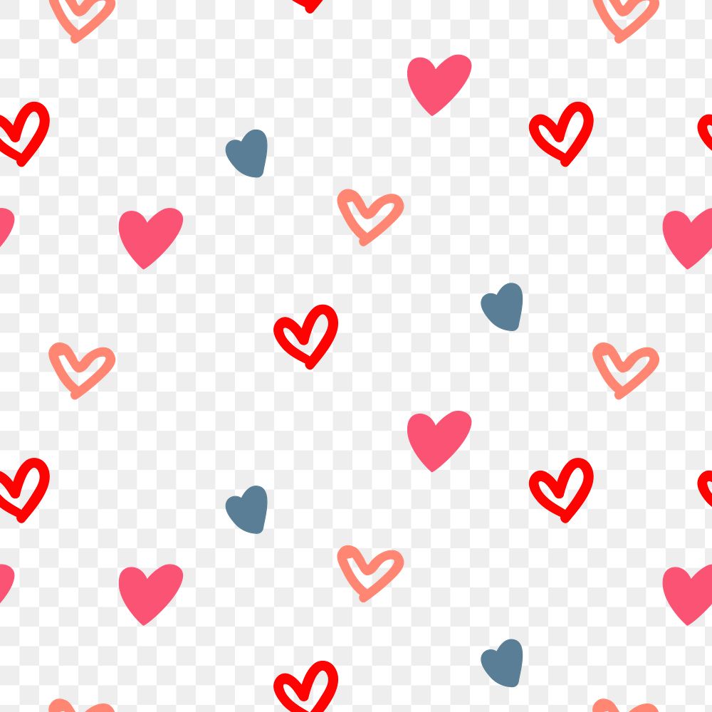 Cute colorful hearts pattern png for Valentine&rsquo;s day