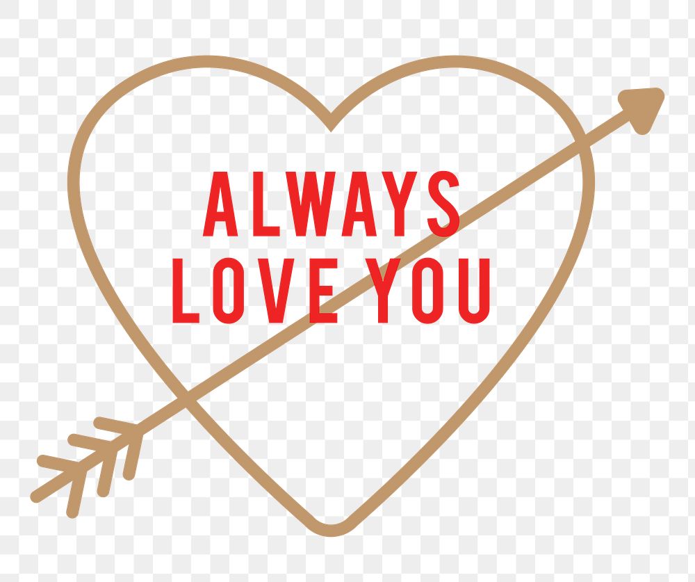 Always love you png Valentine&rsquo;s day greeting sticker