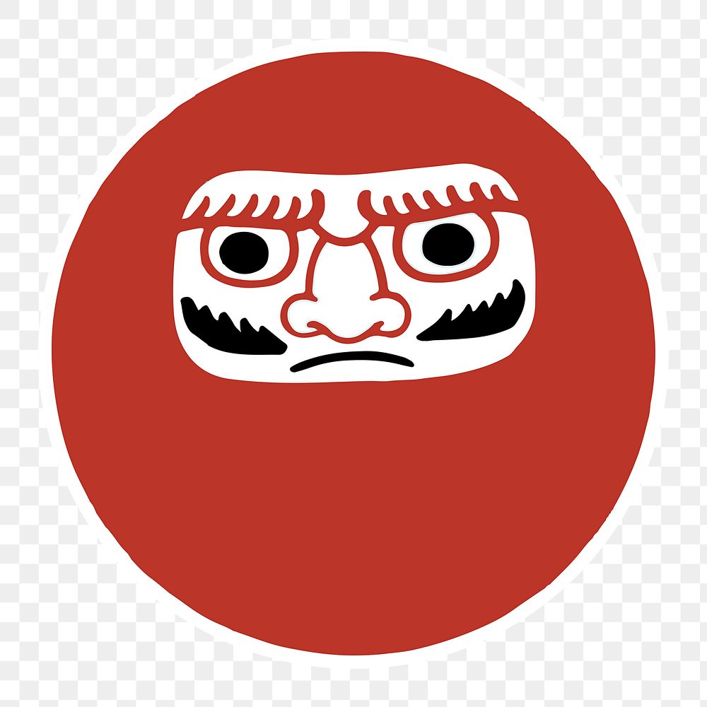 Png japanese Daruma doll character sticker illustration