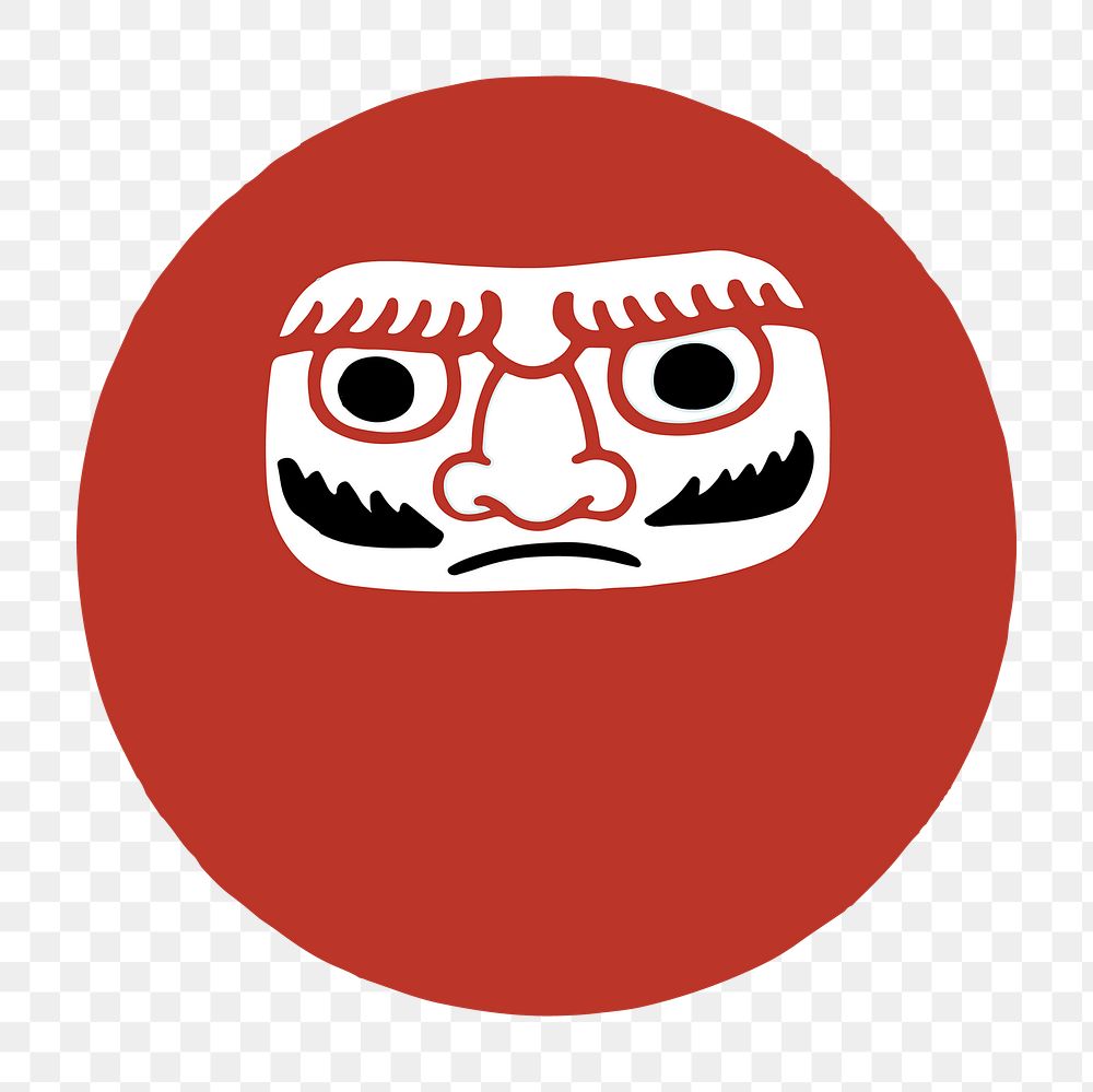 Png japanese Daruma doll character sticker illustration