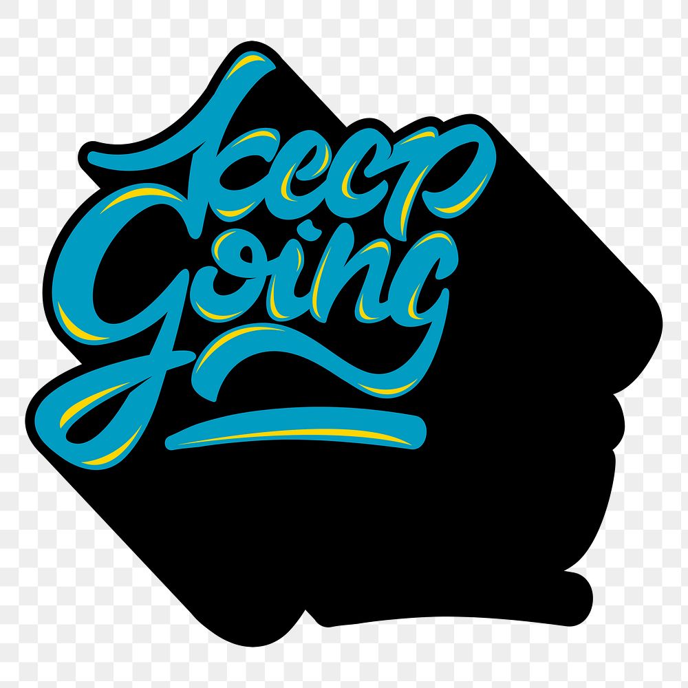 Png keep going handwritten sticker