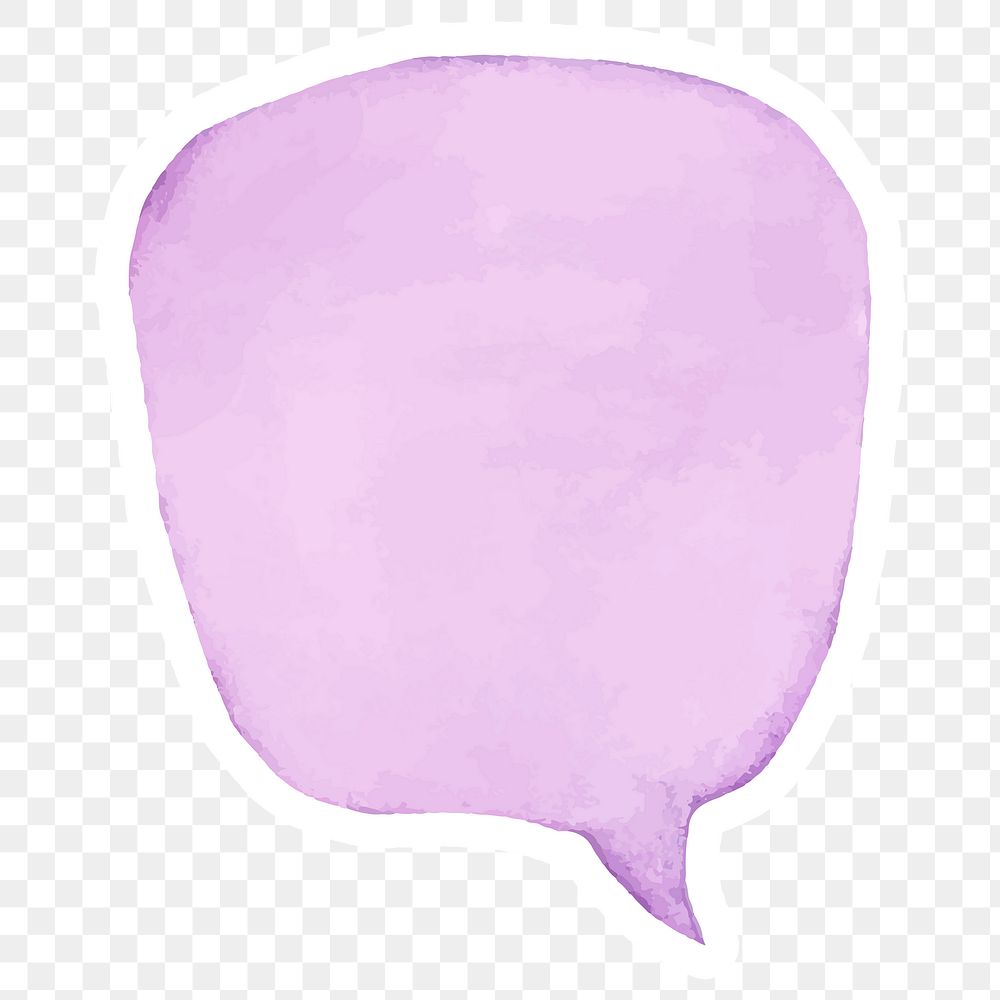 Hand drawn purple speech bubble sticker design element