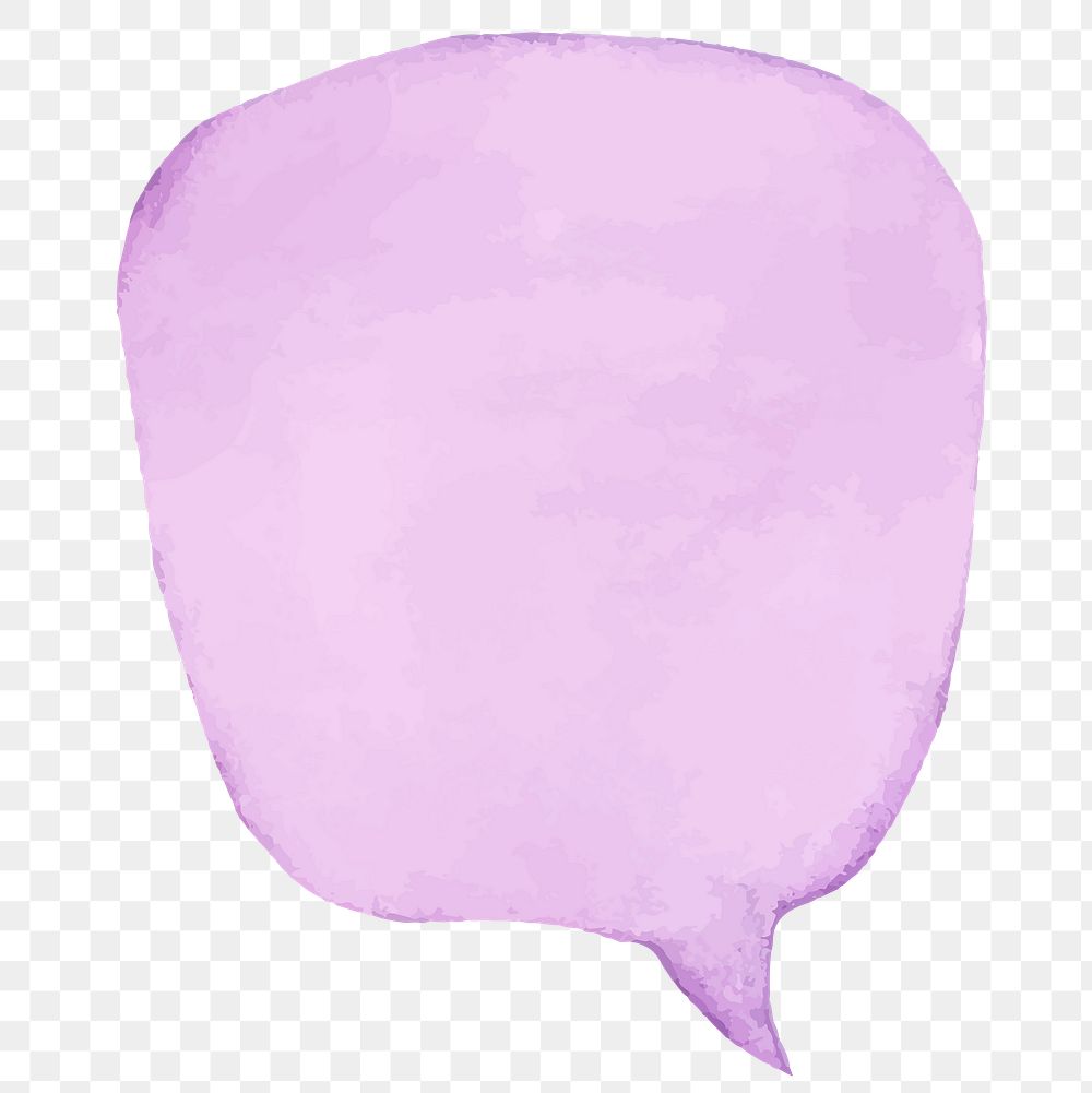 Hand drawn purple speech bubble design element