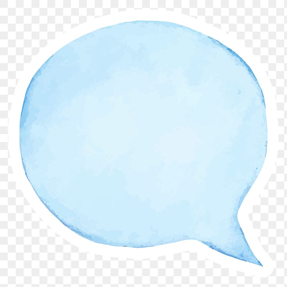 Hand drawn blue speech bubble sticker design element