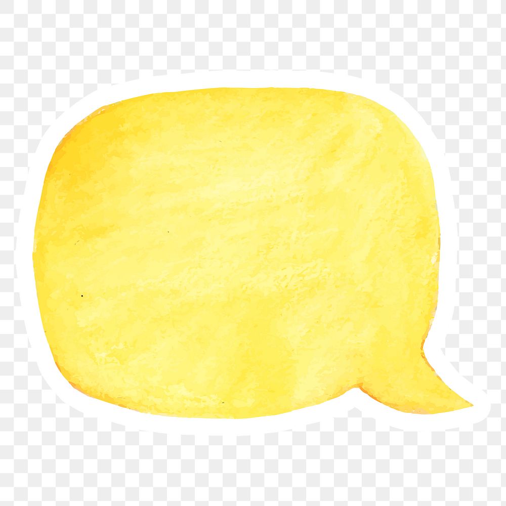 Hand drawn yellow speech bubble sticker design element