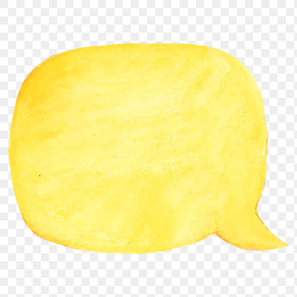 Hand drawn yellow speech bubble design element