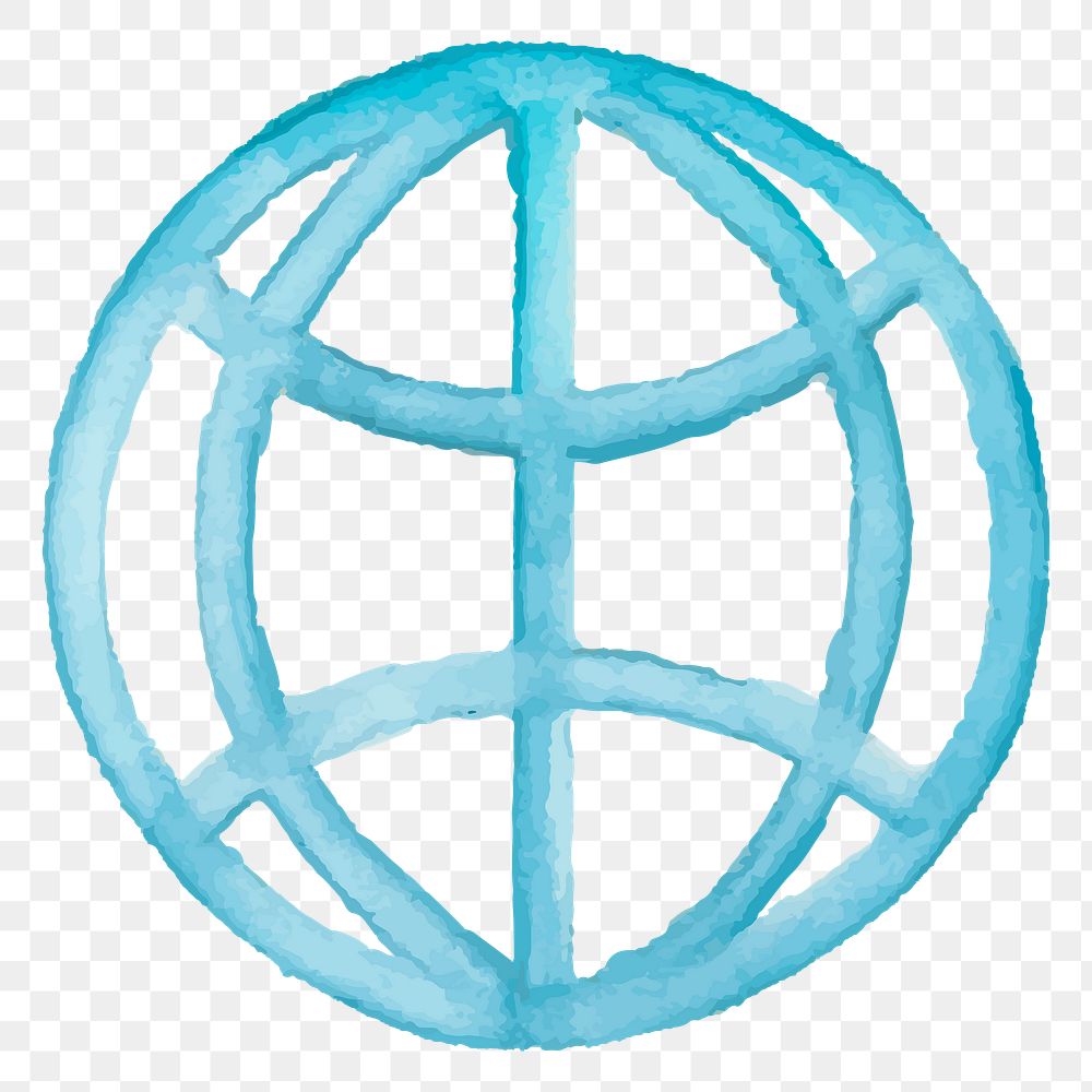 Hand drawn blue globe design element