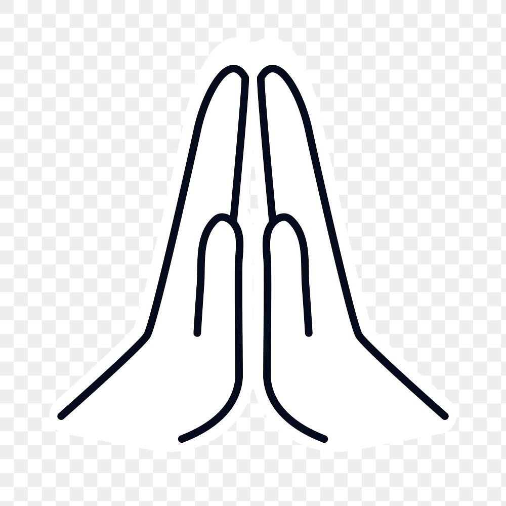 Praying hands symbol sticker