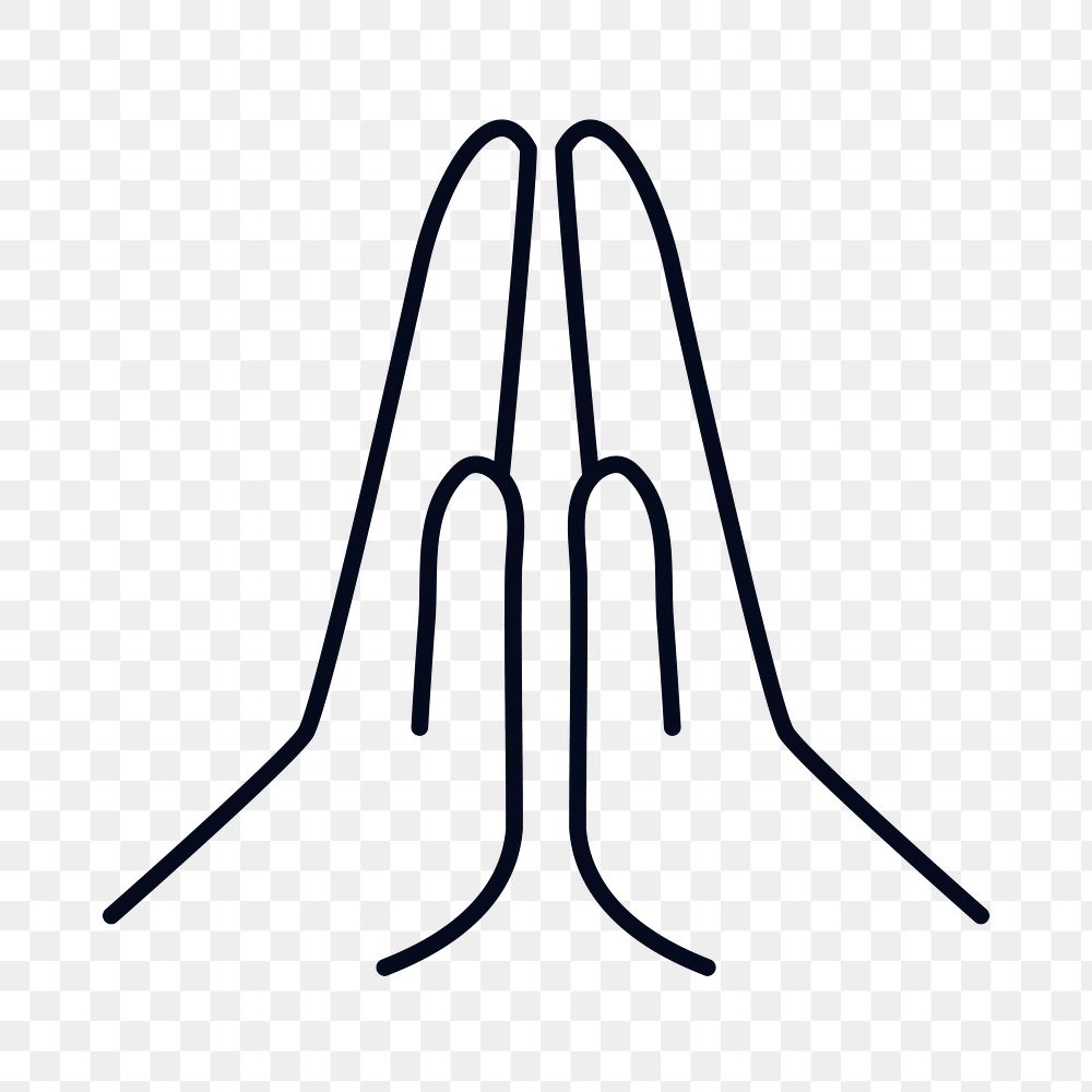 Praying hands symbol sticker design element