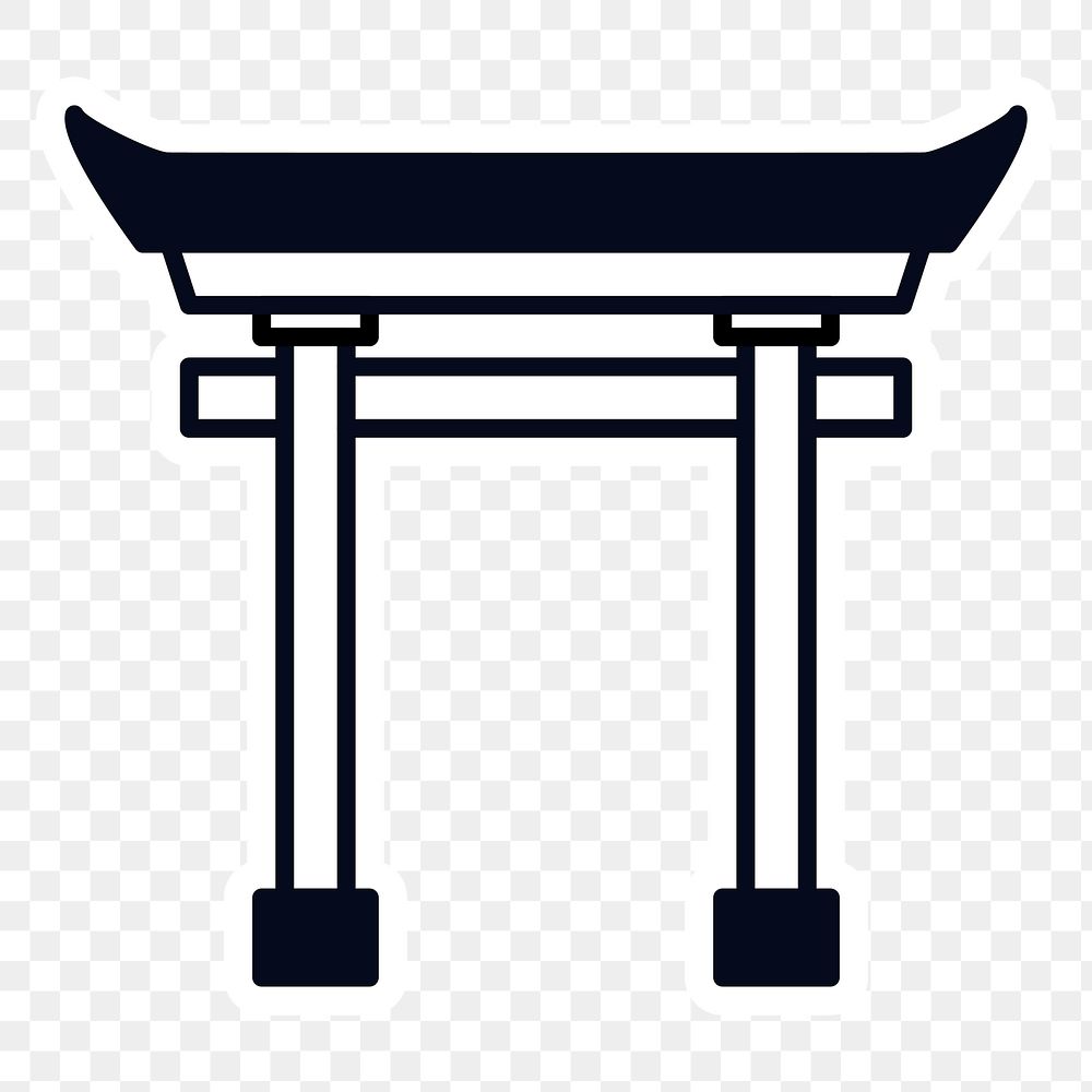 Japanese Torii gate sticker design element