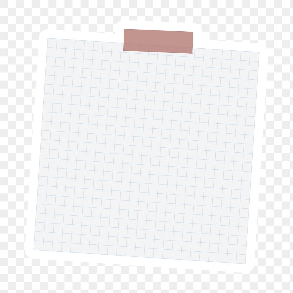 White grid notepaper journal sticker design element