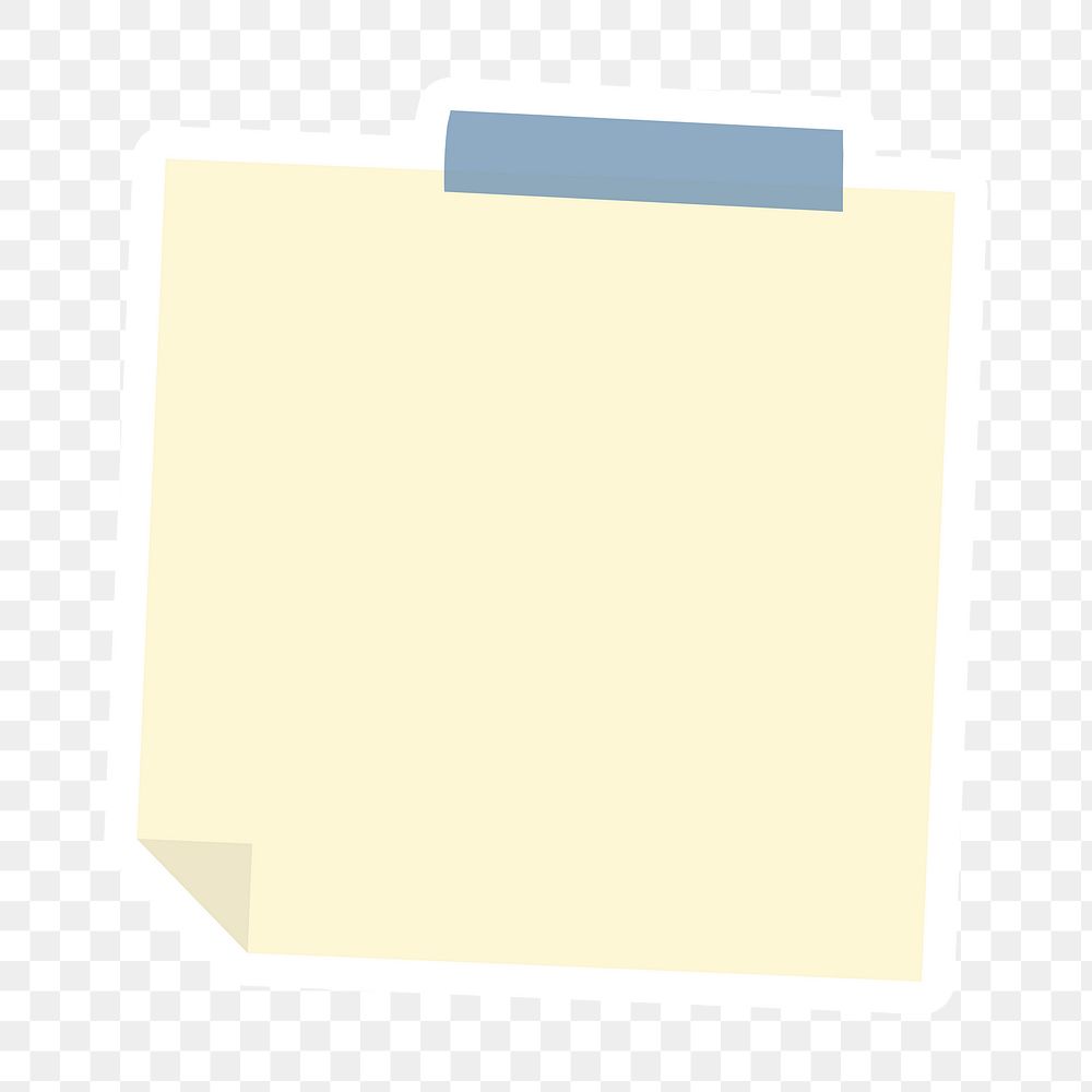 Pastel yellow notepaper journal sticker design element