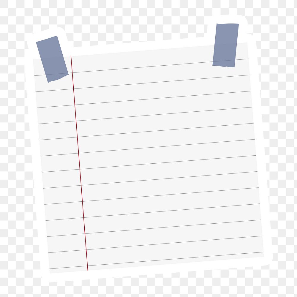 Gray lined notepaper journal sticker design element