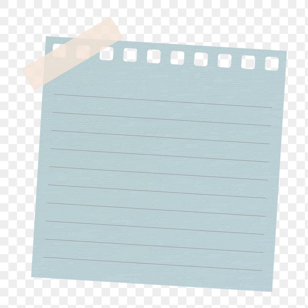 Grayish blue lined notepaper journal sticker design element