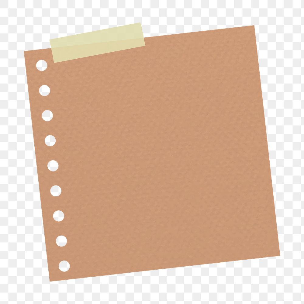 Brown hole punched notepaper journal sticker design element
