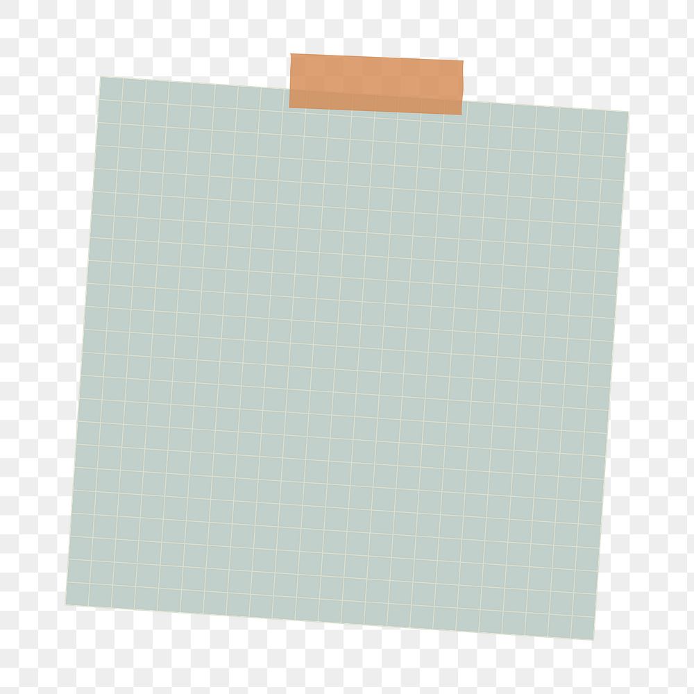 Sage green grid notepaper journal sticker design element