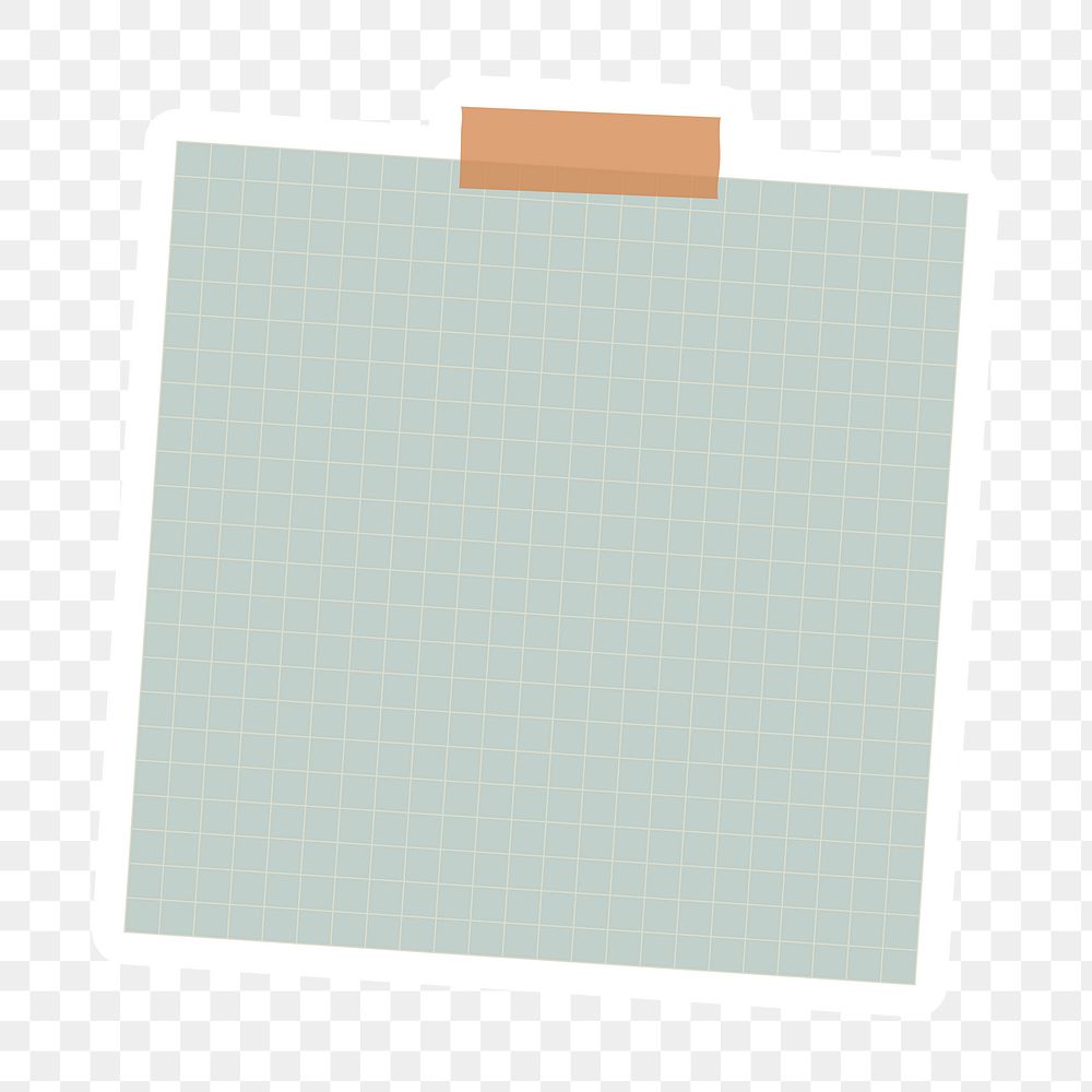 Sage green grid notepaper journal sticker design element