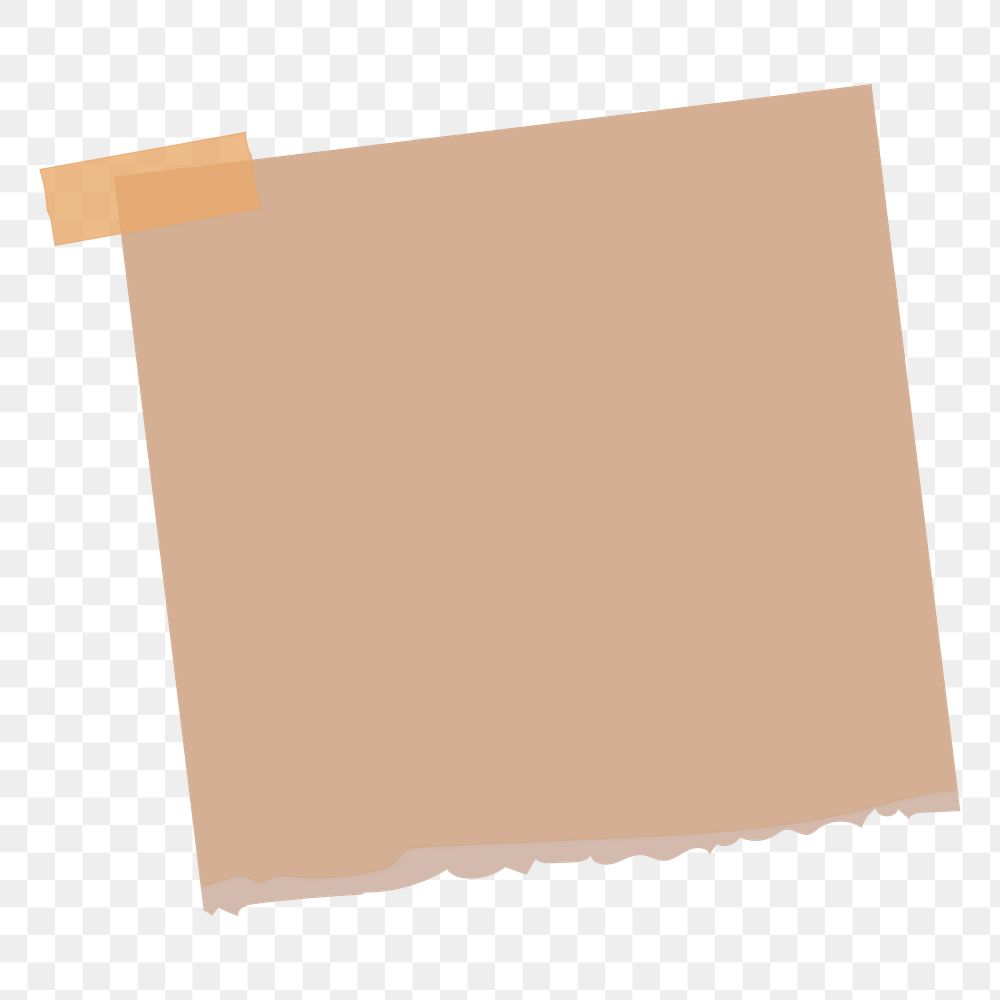 Brown notepaper journal sticker design element