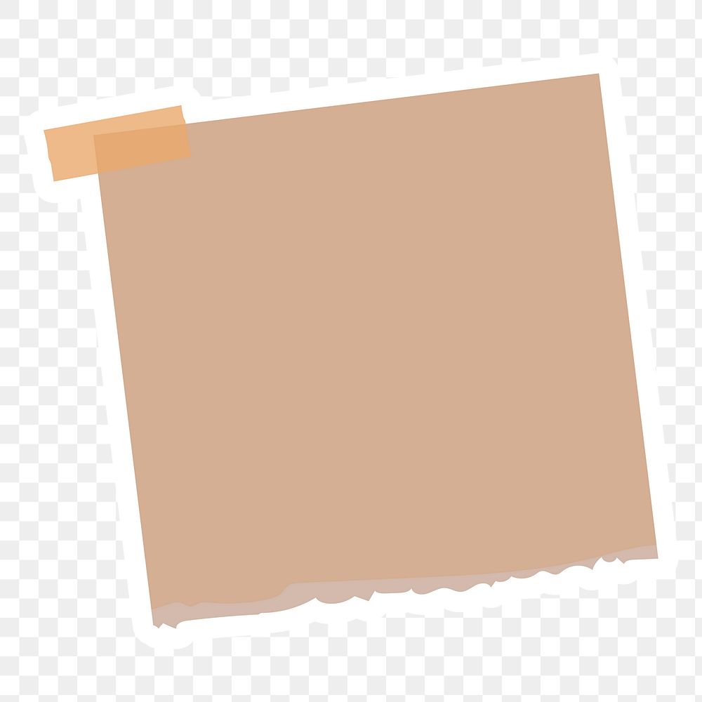 Brown notepaper journal sticker design element