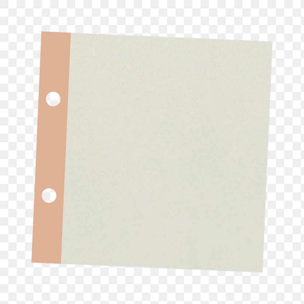 Beige hole punched notepaper journal sticker design element