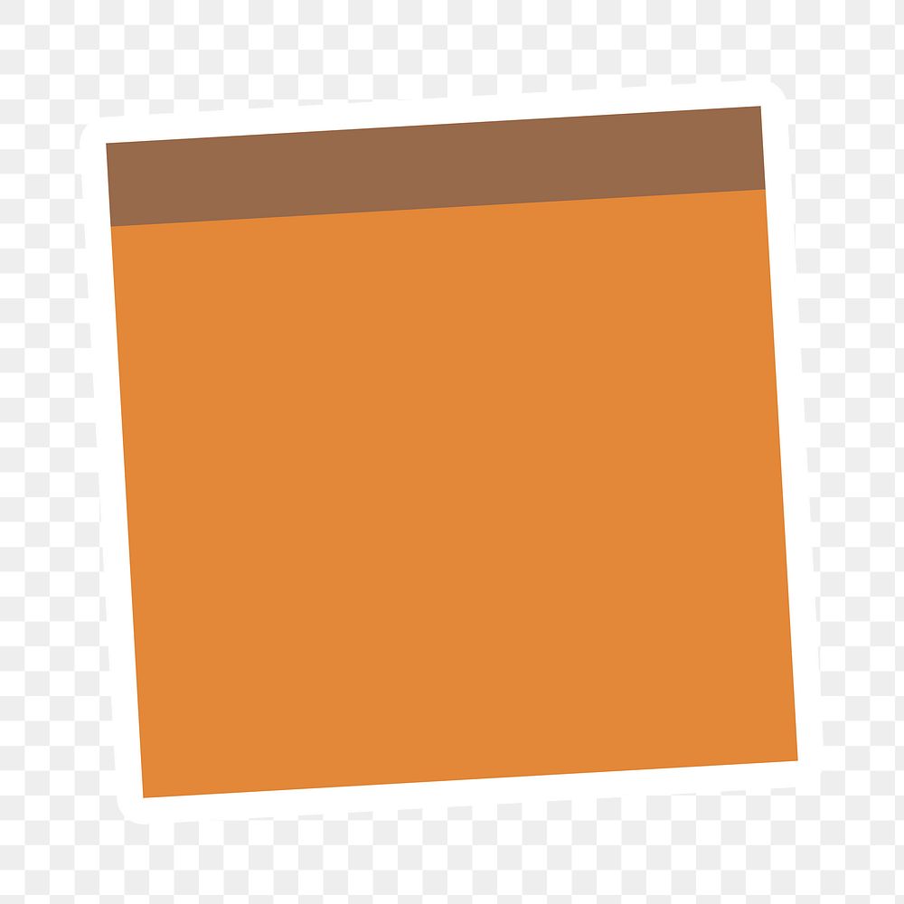 Orange notepaper journal sticker design element