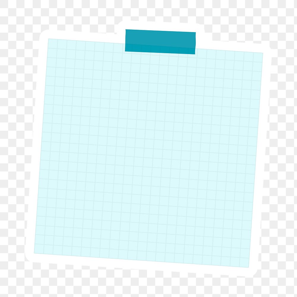 Light blue grid notepaper sticker design element