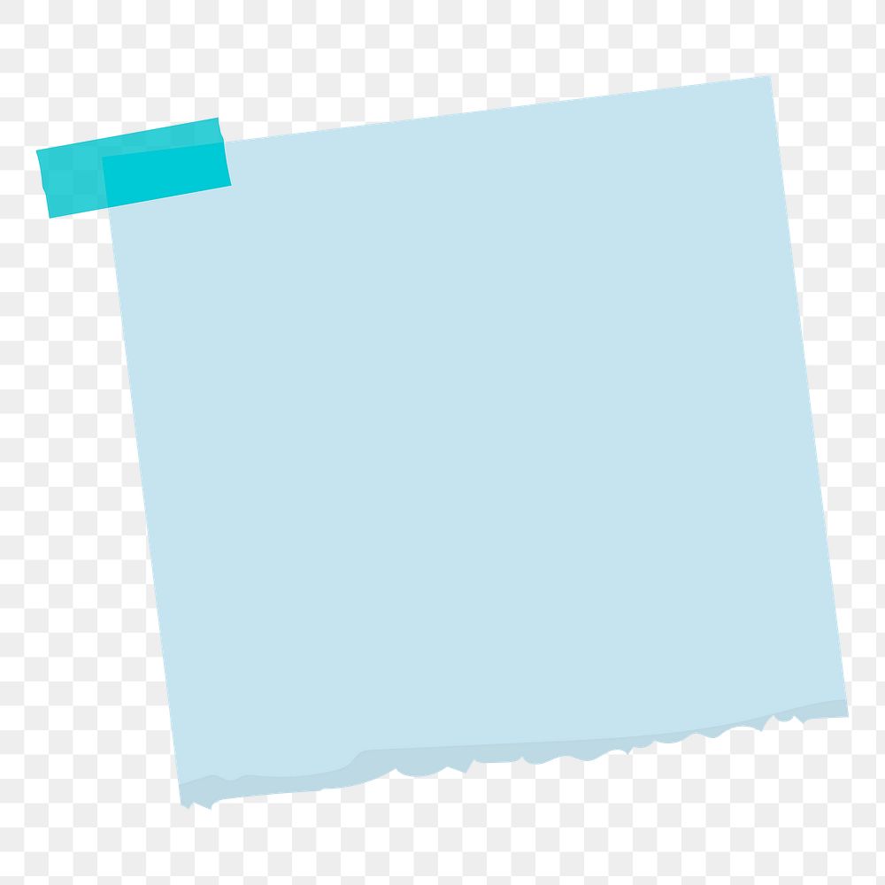 Blank light blue notepaper journal sticker design element