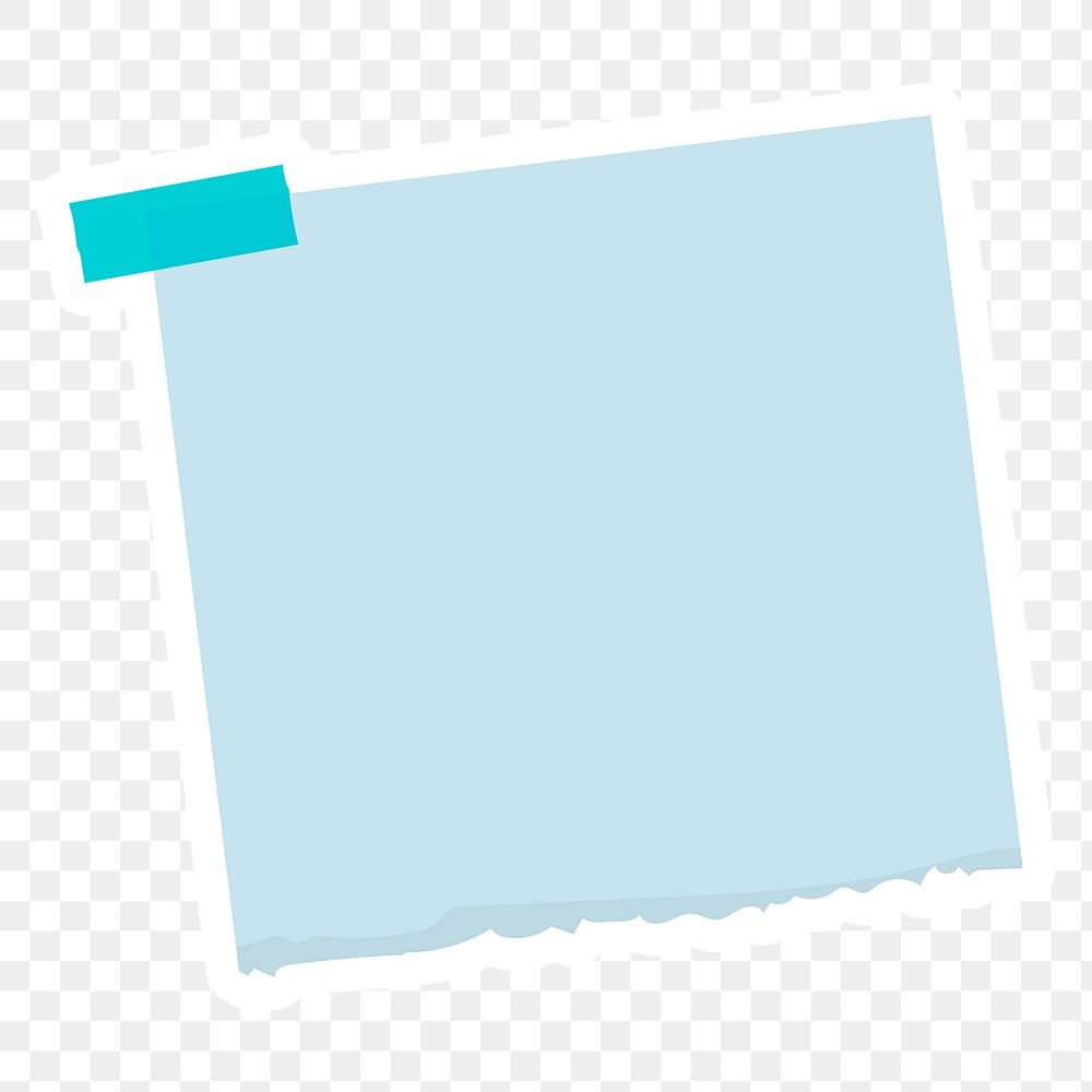 Blank light blue notepaper journal sticker design element