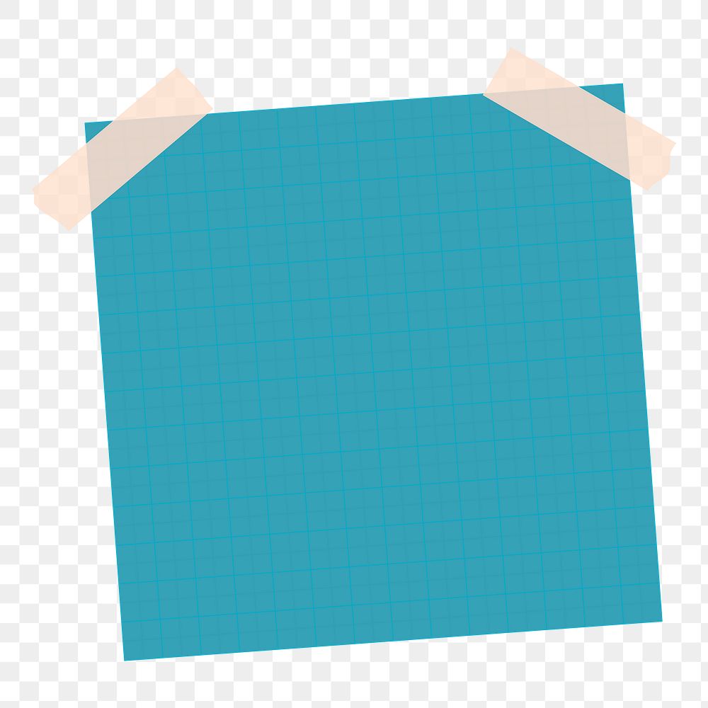 Blank teal blue notepaper journal sticker design element