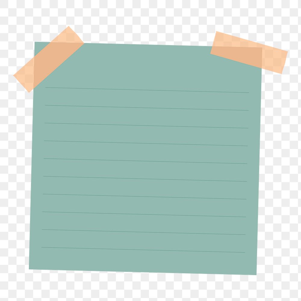Green lined notepaper journal sticker design element