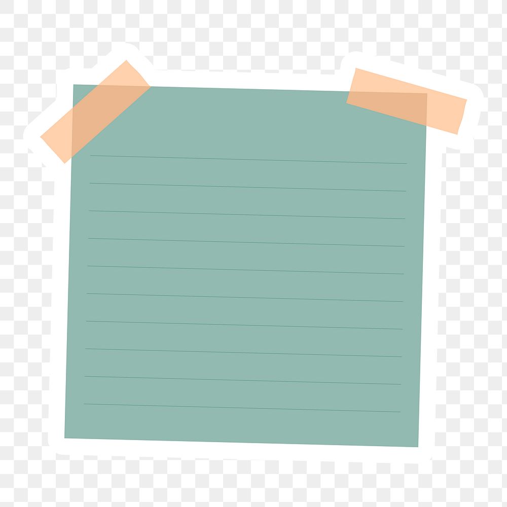 Green lined notepaper journal sticker design element