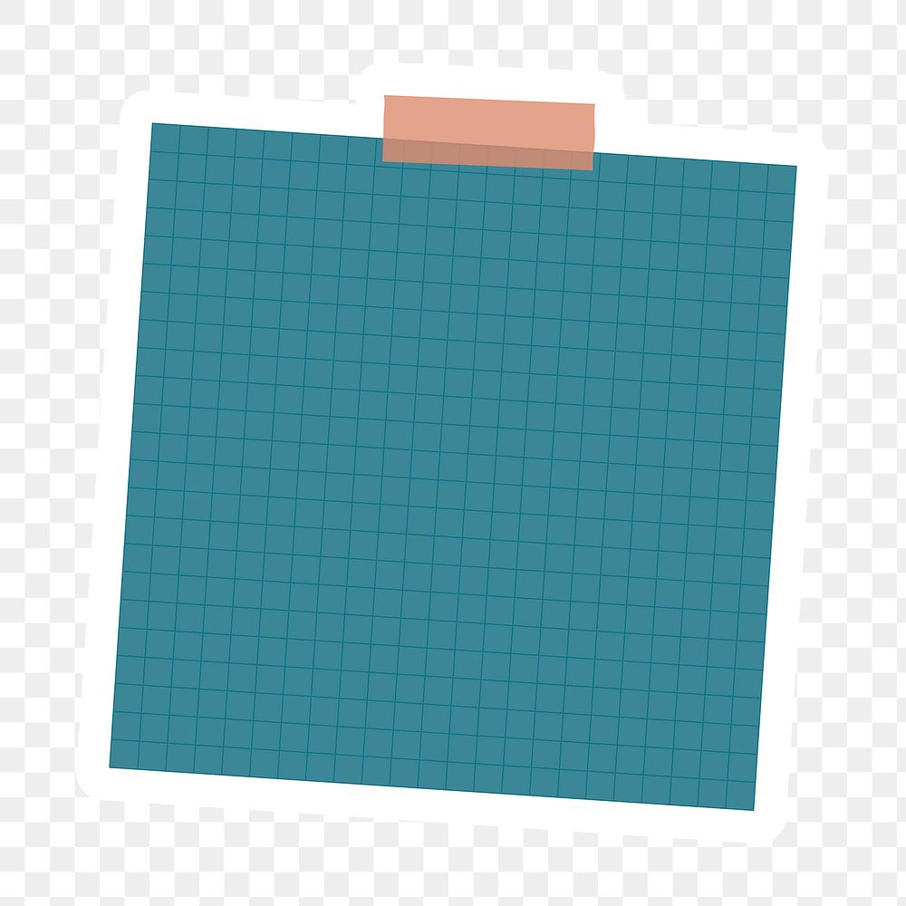 Dark blue grid notepaper sticker design element